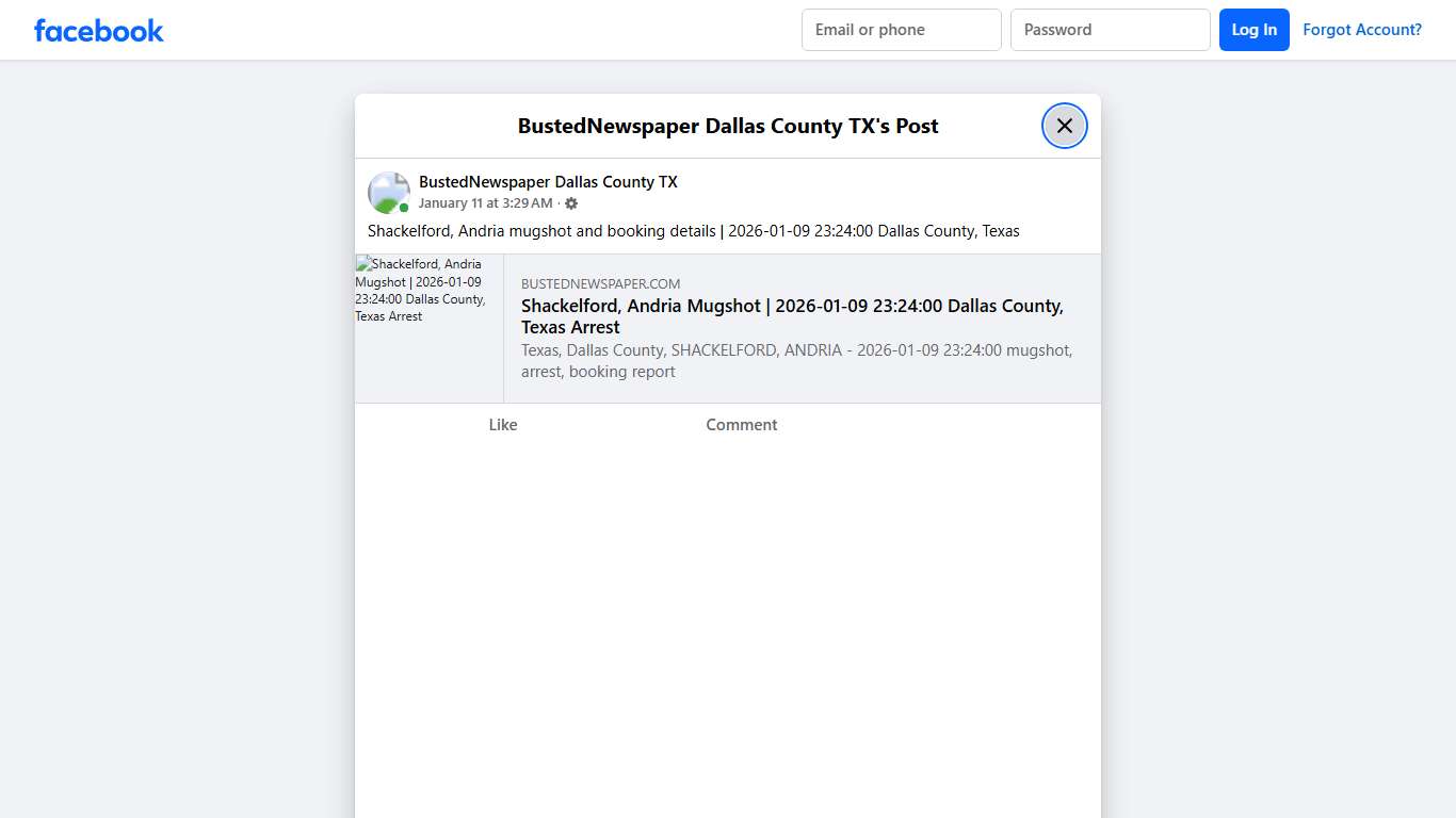 Shackelford, Andria... - BustedNewspaper Dallas County TX Facebook